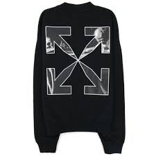Off-White Carav Arrow Skate Crewneck Sweatshirt Black/White