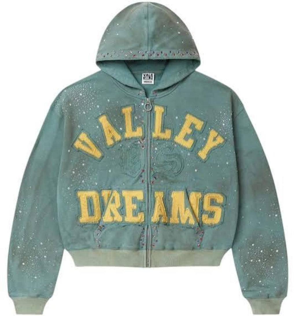 Valley Forever Bank Zip Up Hoodie Dark Mint