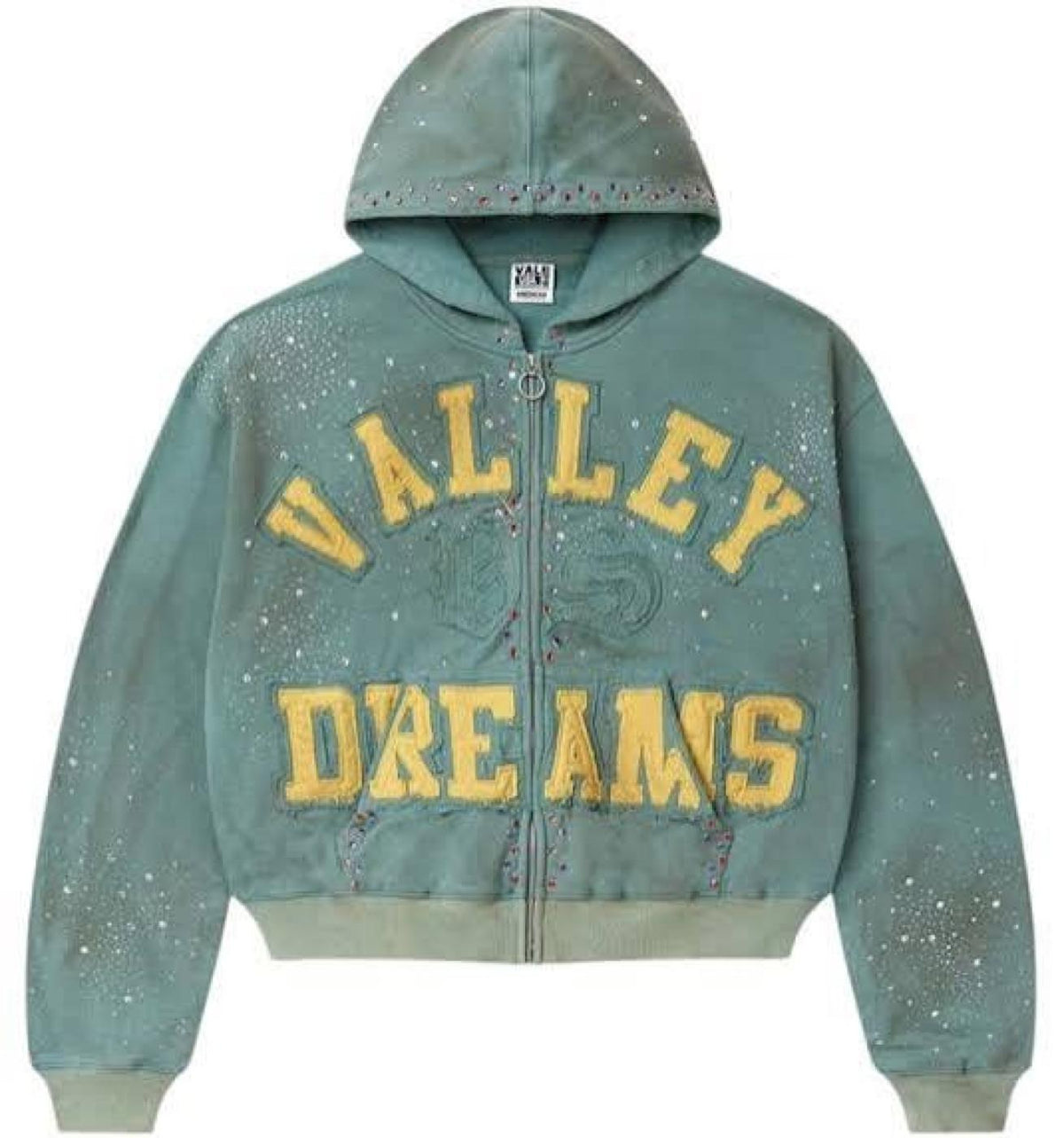 Valley Forever Bank Zip Up Hoodie Dark Mint