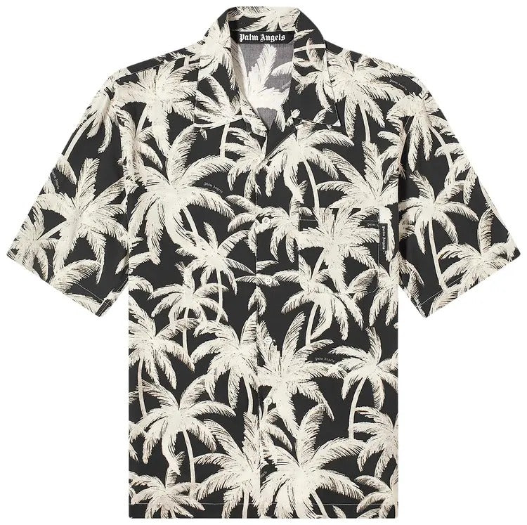 Palm Angels Palms Allover Shirt Black/White
