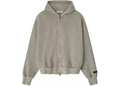 Essentials Embroidered Classic Full Zip Hoodie Smoke Grey