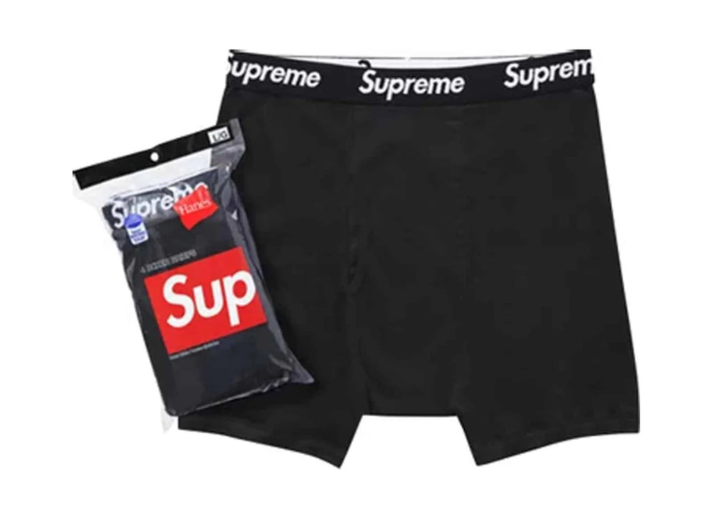 Supreme Boxer / Hanes Briefs Pack x 4 Black