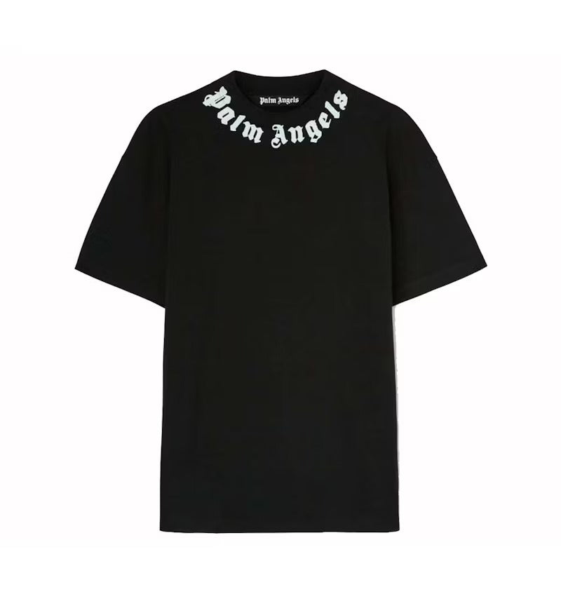 Palm Angels Neck Logo Tee Black/White