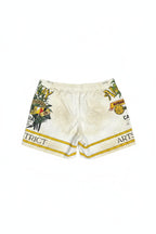Amiri Rum Label Swim Trunks Alabaster