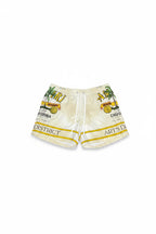 Amiri Rum Label Swim Trunks Alabaster