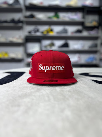 Supreme Jerseys Box Logo New Era Fitted Hat Red