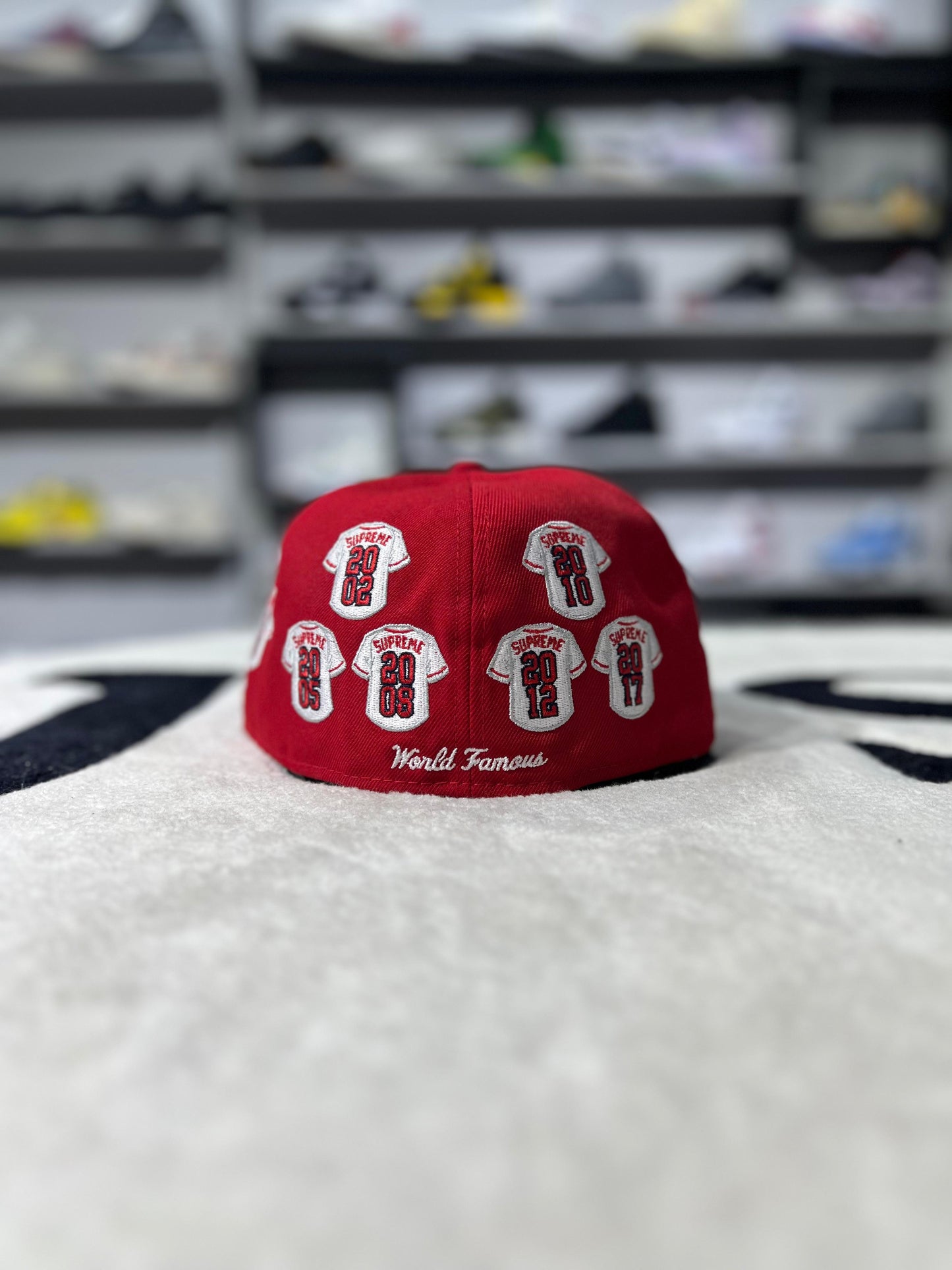 Supreme Jerseys Box Logo New Era Fitted Hat Red