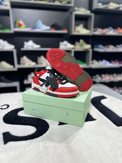 OFF-WHITE Out Of Office OOO Low Tops Red Black