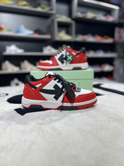 OFF-WHITE Out Of Office OOO Low Tops Red Black