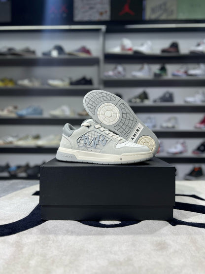 AMIRI Gray & White Suede  Classic Low Sneakers