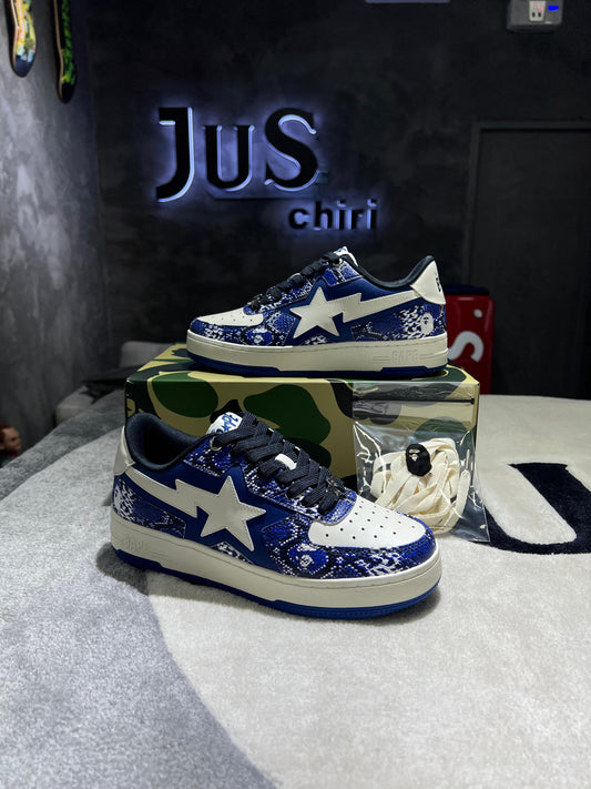 A Bathing Ape Bape Sta SSENSE Exclusive Blue Snakeskin