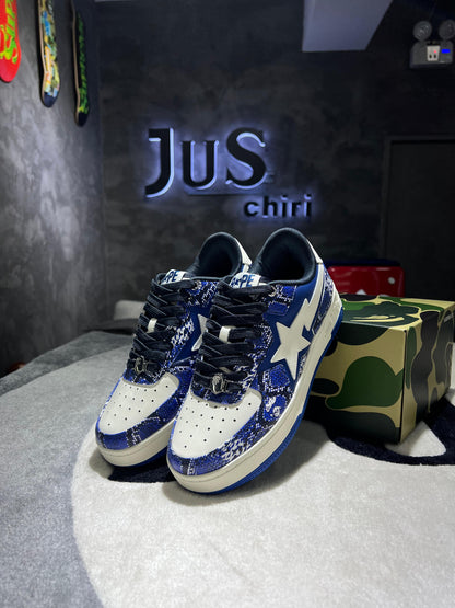 A Bathing Ape Bape Sta SSENSE Exclusive Blue Snakeskin