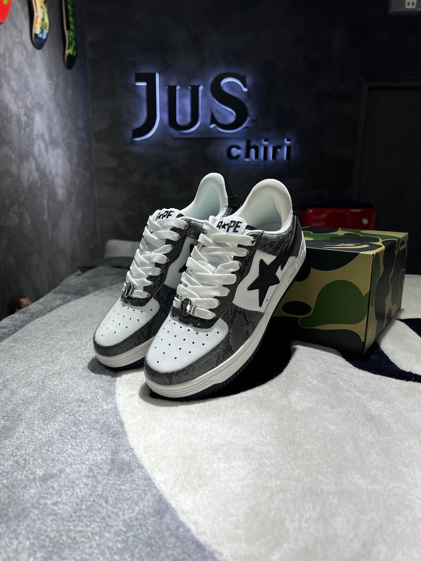A Bathing Ape Bape Sta Snake Skin Black