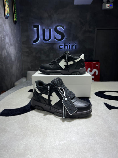 OFF-WHITE Out Of Office OOO Low Tops Black Grey White
