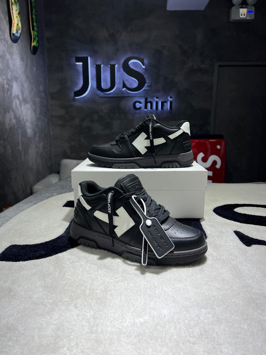OFF-WHITE Out Of Office OOO Low Tops Black Grey White