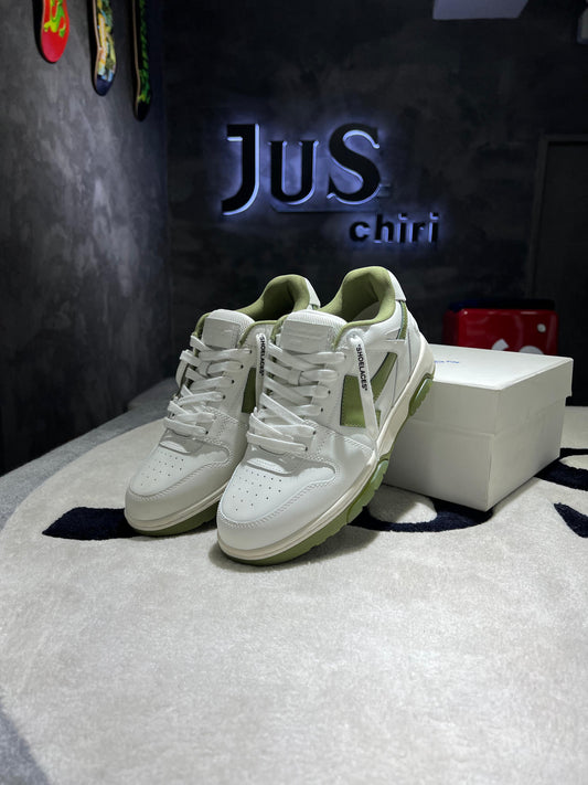 OFF-WHITE Out Of Office OOO Low Tops White Sage