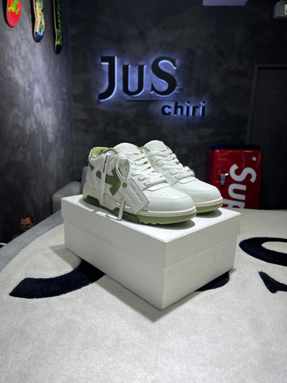 OFF-WHITE Out Of Office OOO Low Tops White Sage