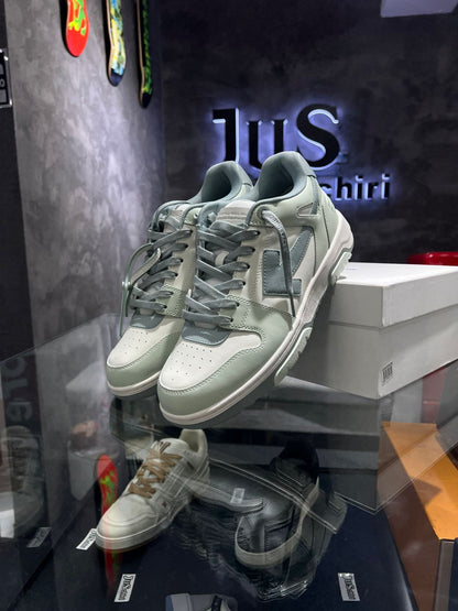 OFF-WHITE Out Of Office OOO Low Tops Green White