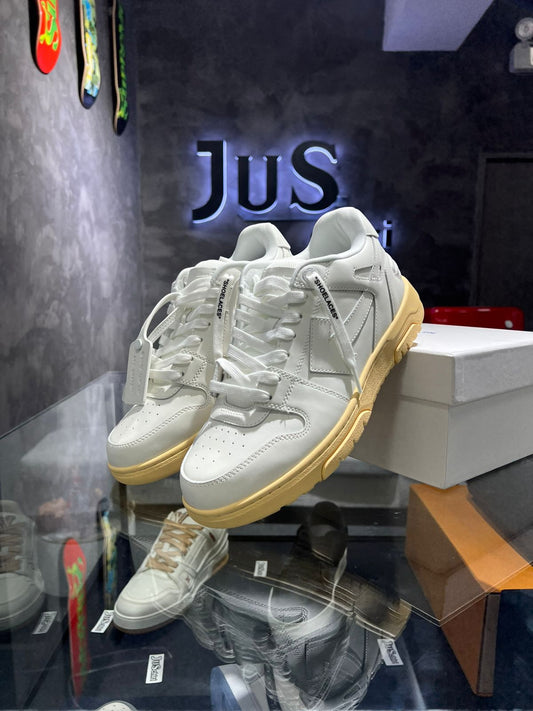 OFF-WHITE Out Of Office OOO Low Tops White Yellow
