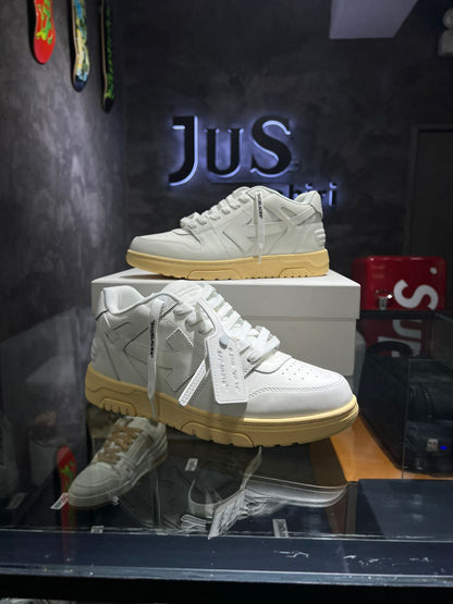 OFF-WHITE Out Of Office OOO Low Tops White Yellow