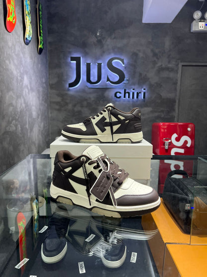 OFF-WHITE Out Of Office OOO Low Tops Chocolate