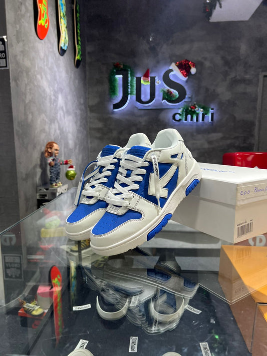 OFF-WHITE Out Of Office OOO Low Tops  White Dark Blue