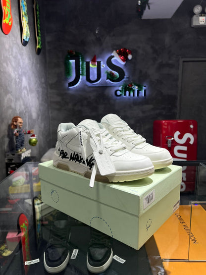 OFF-WHITE Out Of Office OOO Low Tops For Walking White Black