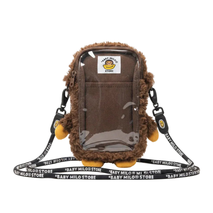 Bape Baby Milo Faux Fur Plush Phone Bag Brown
