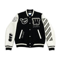 Off-White Lea Applique Varsity Jacket Black/White