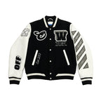 Off-White Lea Applique Varsity Jacket Black/White