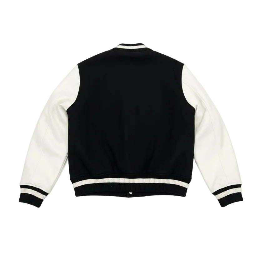 Off-White Lea Applique Varsity Jacket Black/White