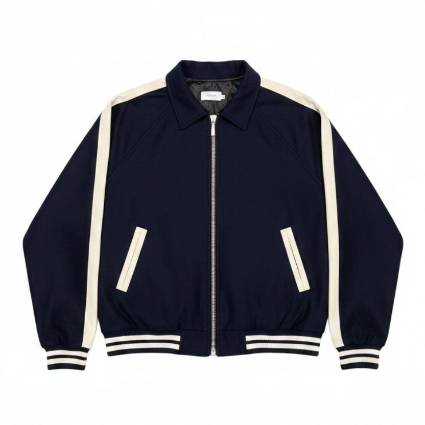Rhude Signature Panelled Bomber Jacket Blue