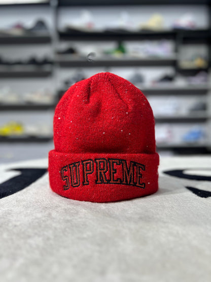 Supreme New Era Metallic Arc Beanie Red