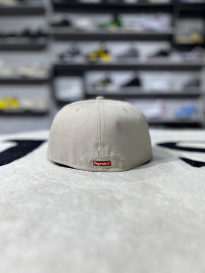 Supreme Gold Cross S Logo New Era Fitted Hat Stone