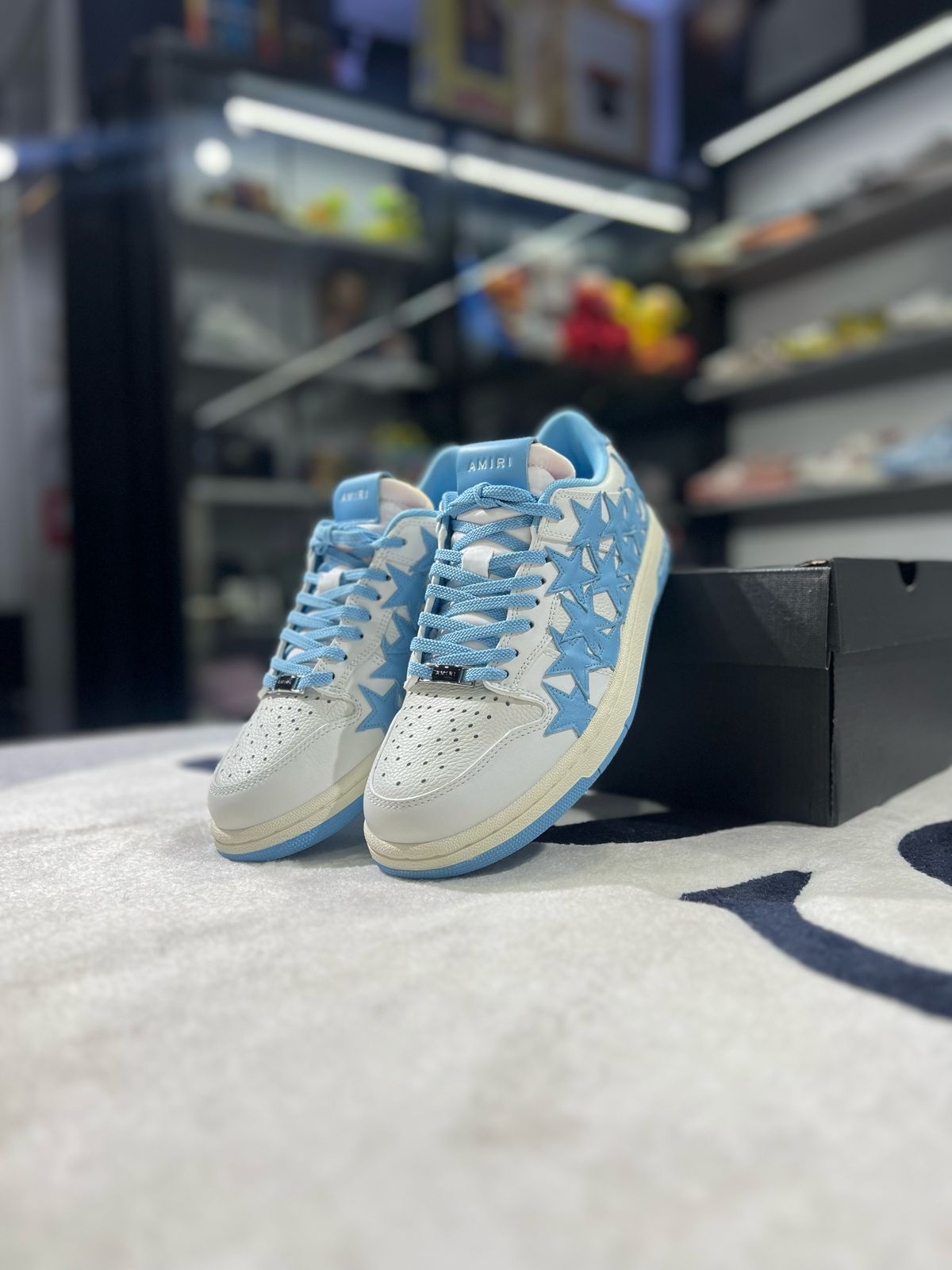 AMIRI Stars Low Top White Blue
