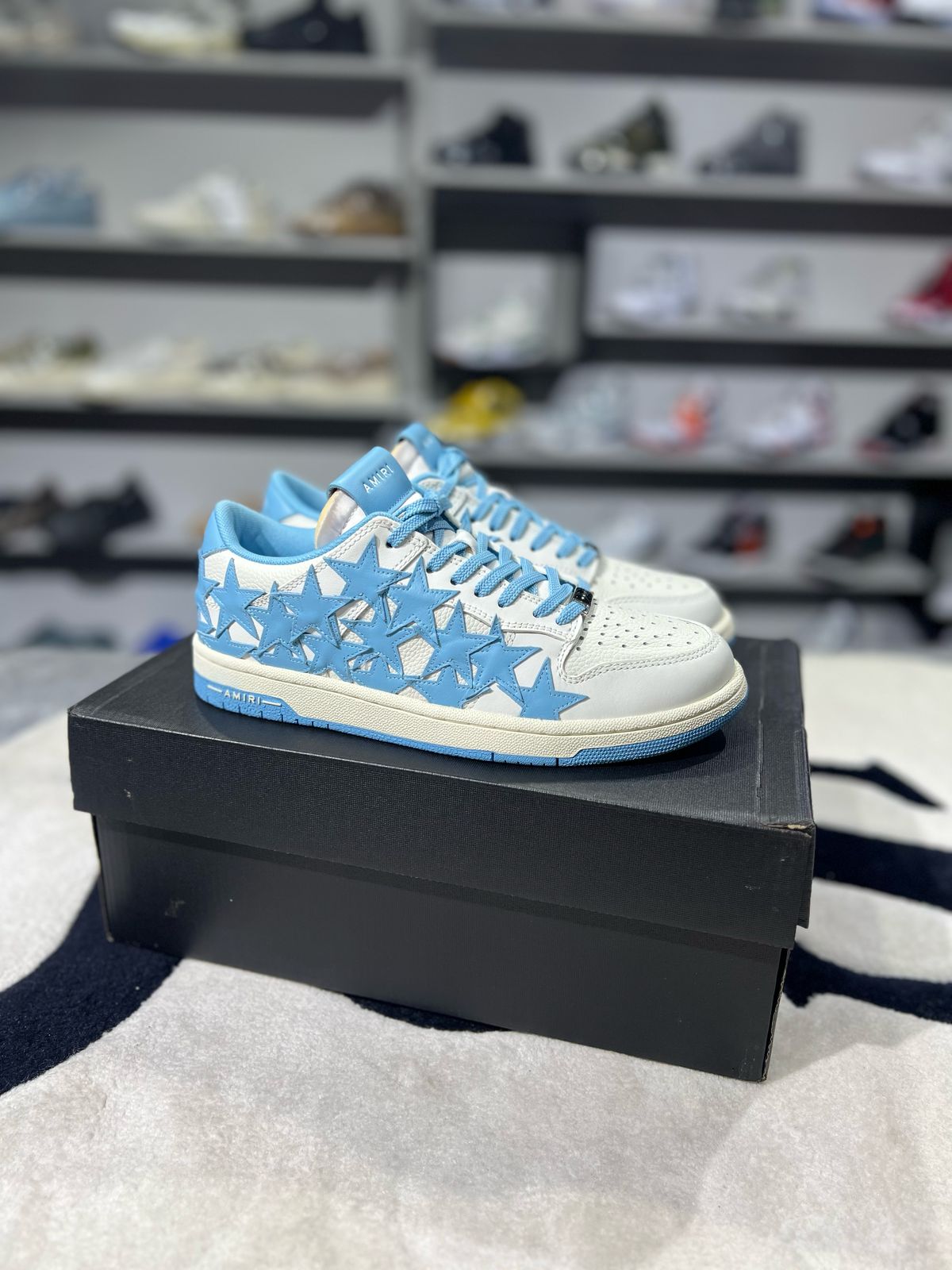 AMIRI Stars Low Top White Blue