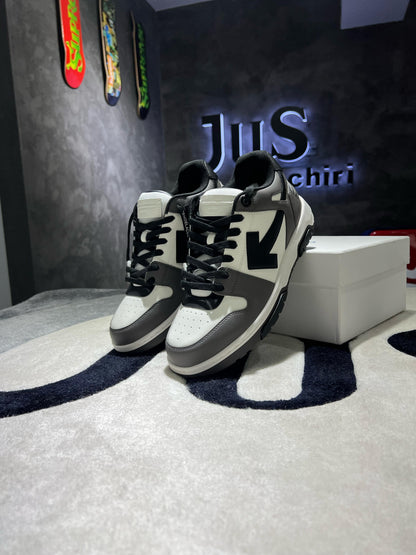 OFF-WHITE Out Of Office OOO Low Tops Dark Gray Black