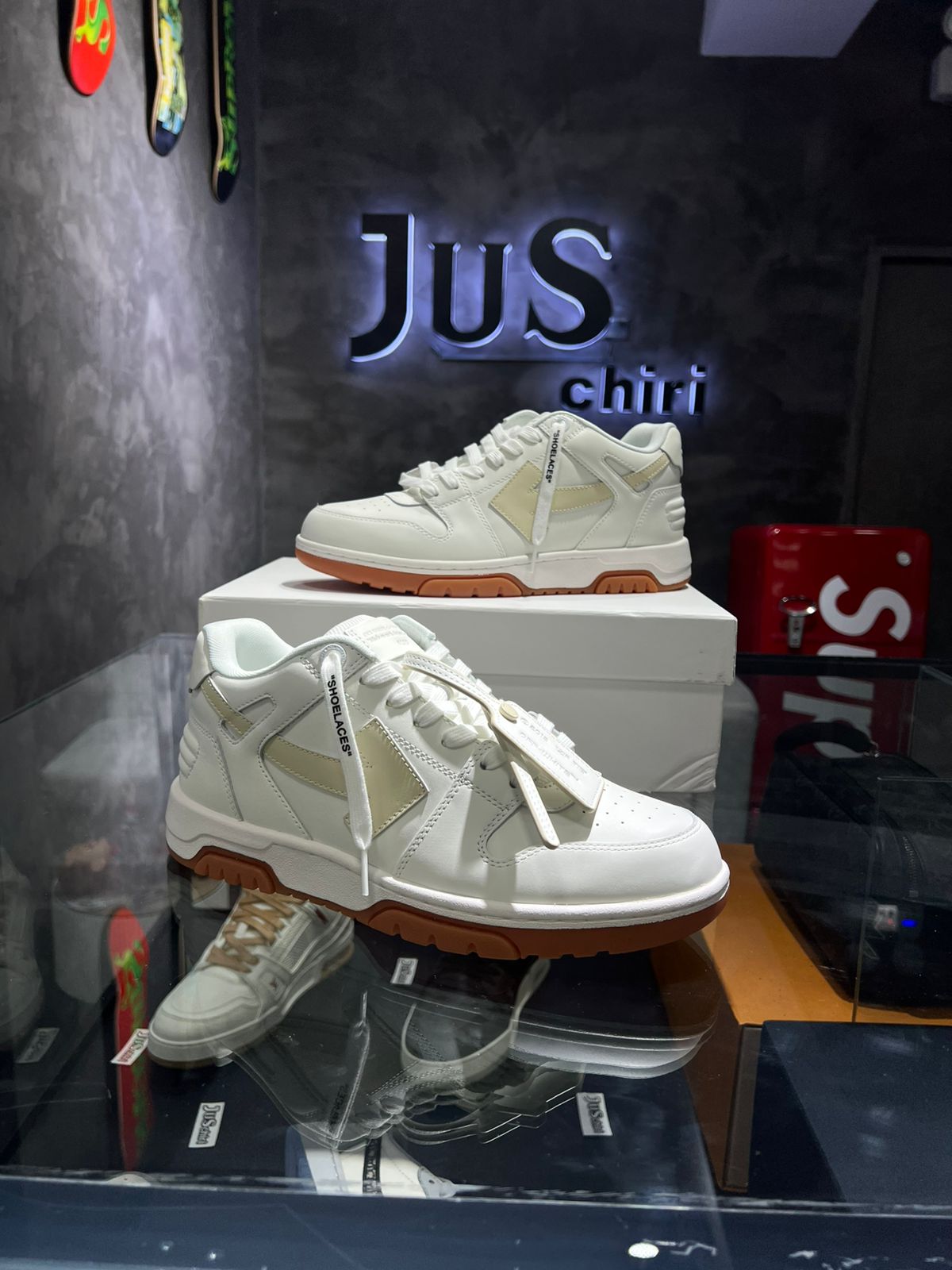 OFF-WHITE Out Of Office White Biege Gum