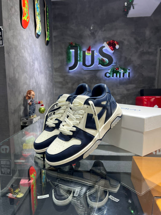 OFF-WHITE Out Of Office "OOO" Low Tops Dark Blue White