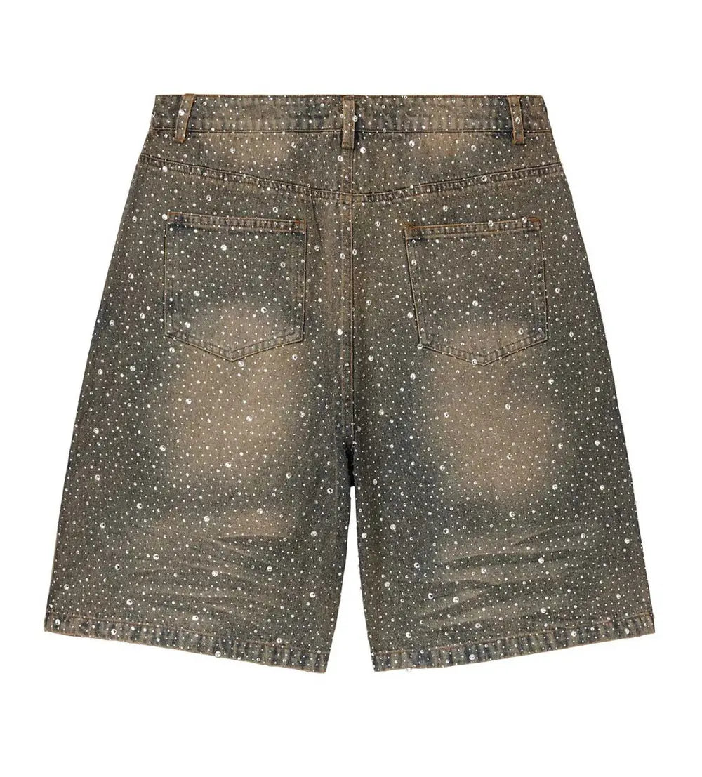 Valley Forever Shorts De Mezclilla Con Perlas Beige Vintage