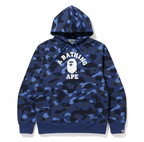 BAPE Camo College Pullover Hoodie Navy