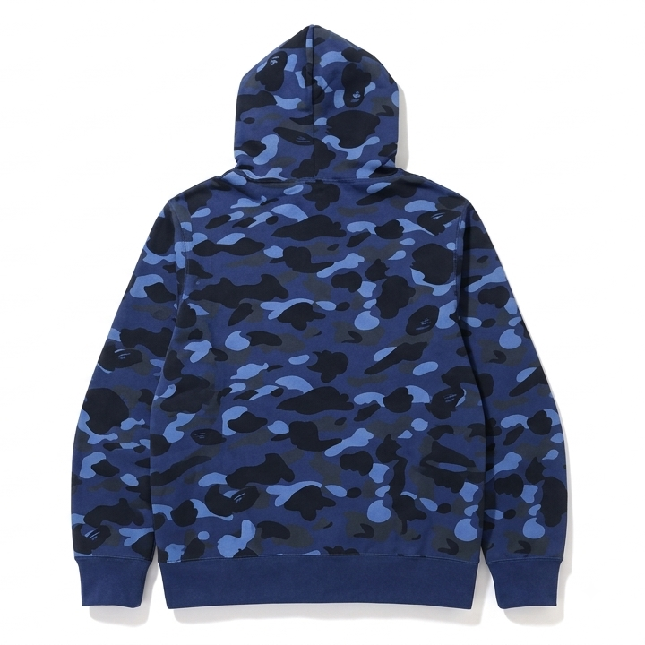 BAPE Camo College Pullover Hoodie Navy
