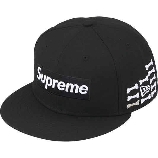 Supreme Bones Box Logo New Era 59Fifty Fitted Hat Black