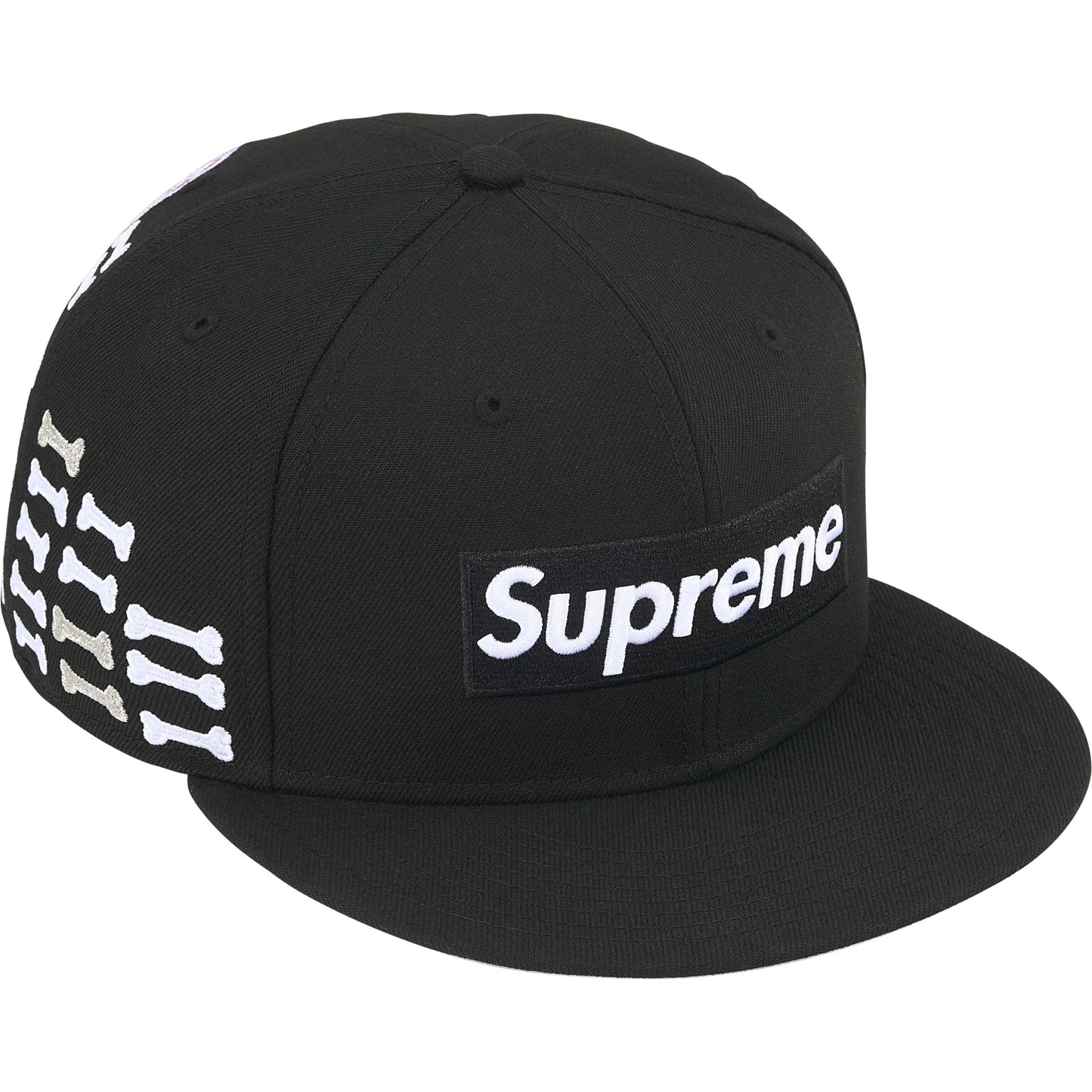Supreme Bones Box Logo New Era 59Fifty Fitted Hat Black