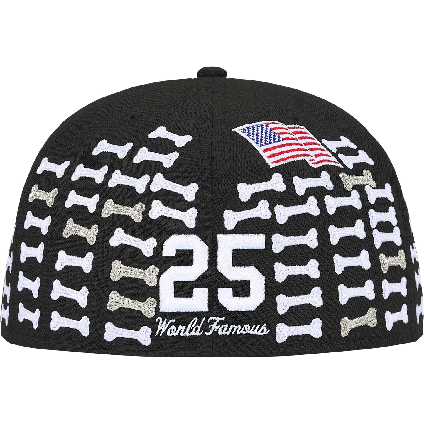 Supreme Bones Box Logo New Era 59Fifty Fitted Hat Black