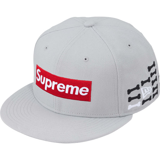 Supreme Bones Box Logo New Era 59Fifty Fitted Hat  Grey