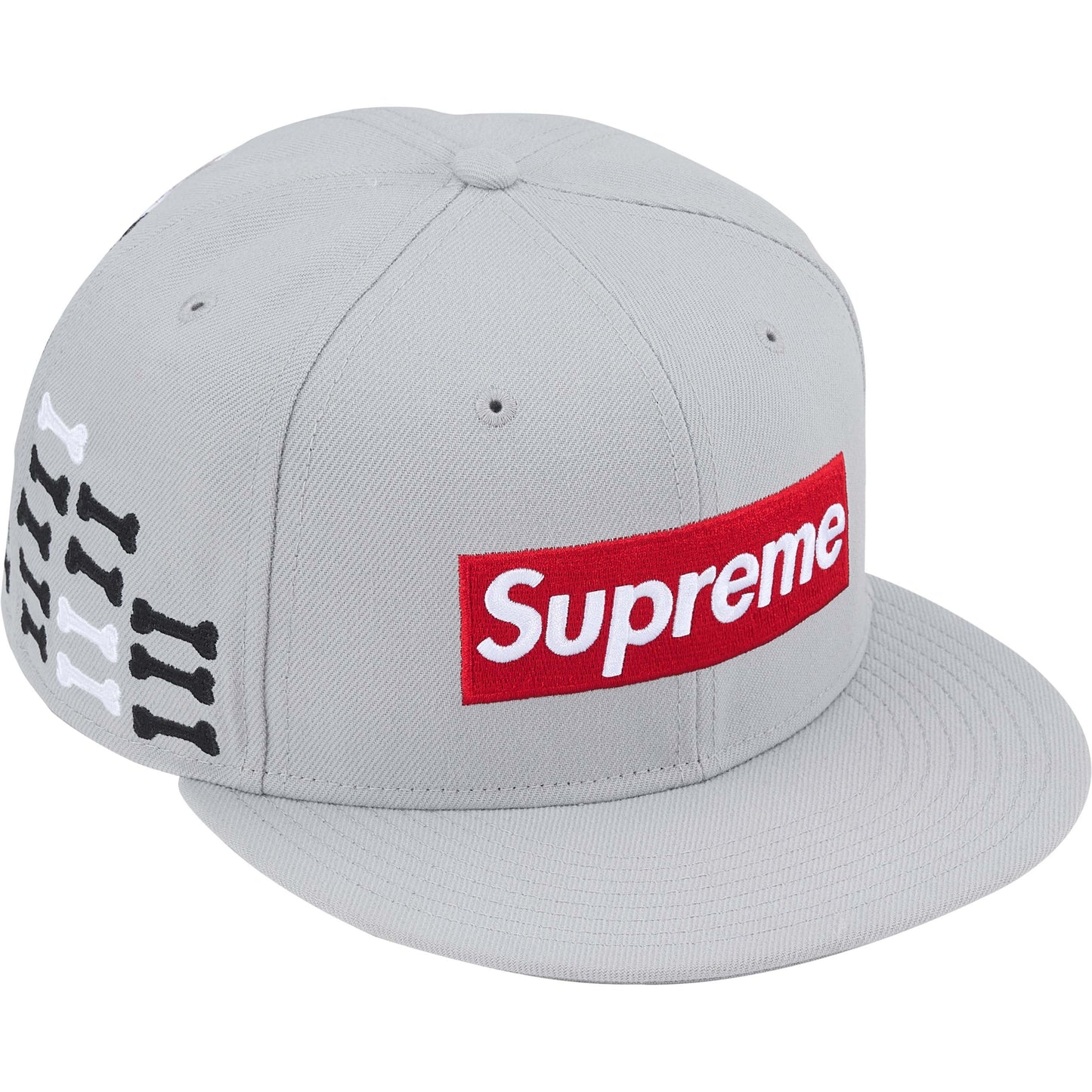 Supreme Bones Box Logo New Era 59Fifty Fitted Hat  Grey