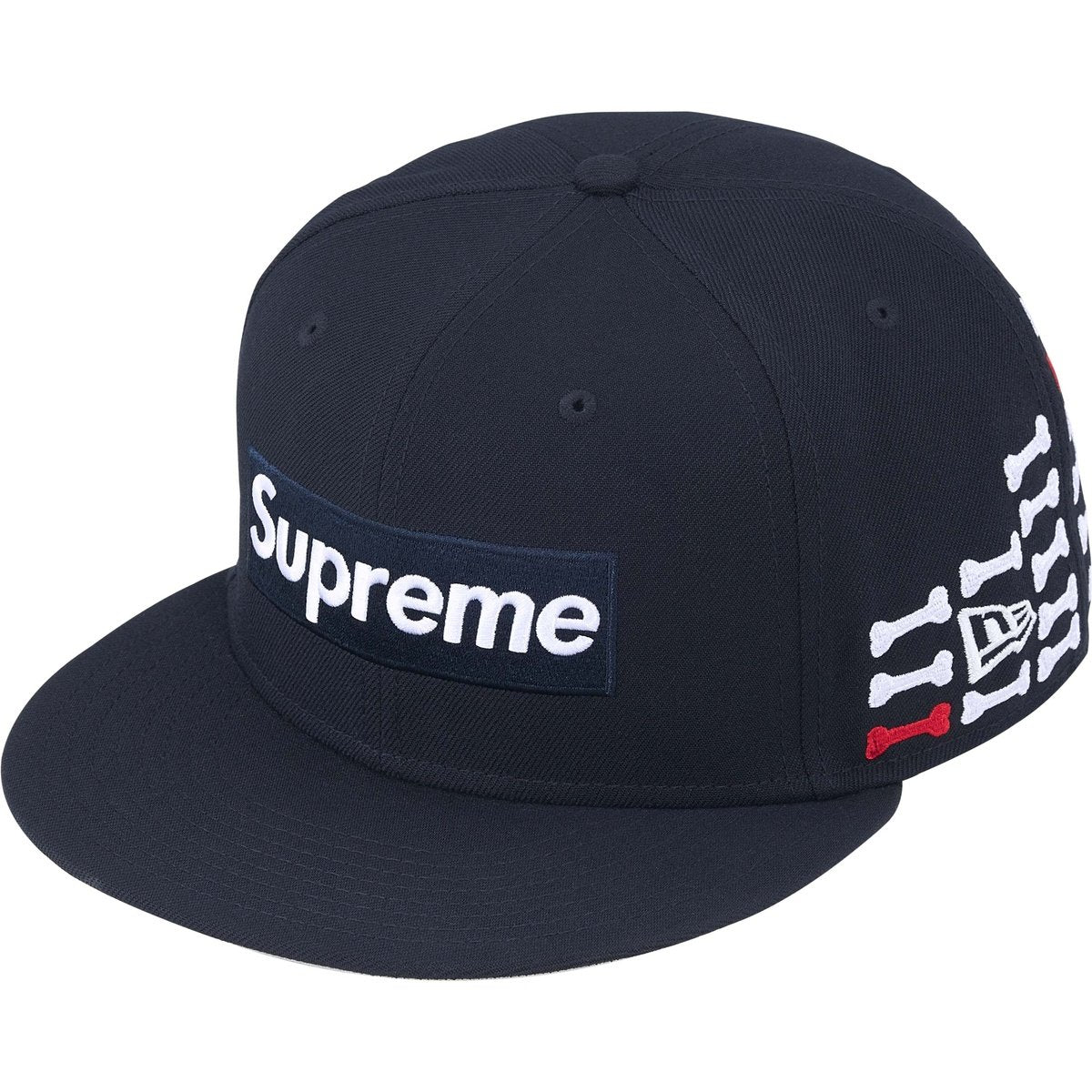 Supreme Bones Box Logo New Era 59Fifty Fitted Hat Navy