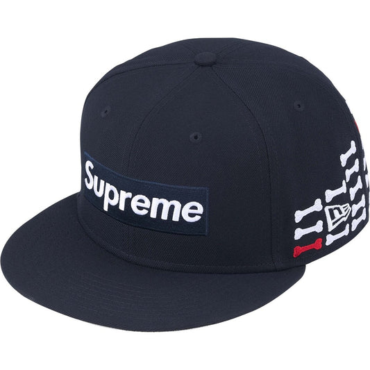 Supreme Bones Box Logo New Era 59Fifty Fitted Hat Navy