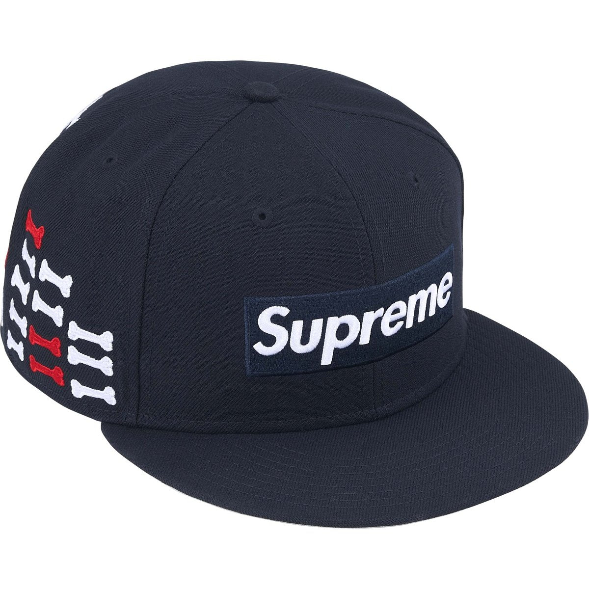Supreme Bones Box Logo New Era 59Fifty Fitted Hat Navy